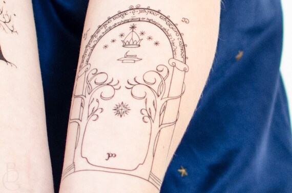 Durin S Door Temporary Tattoo Etsy