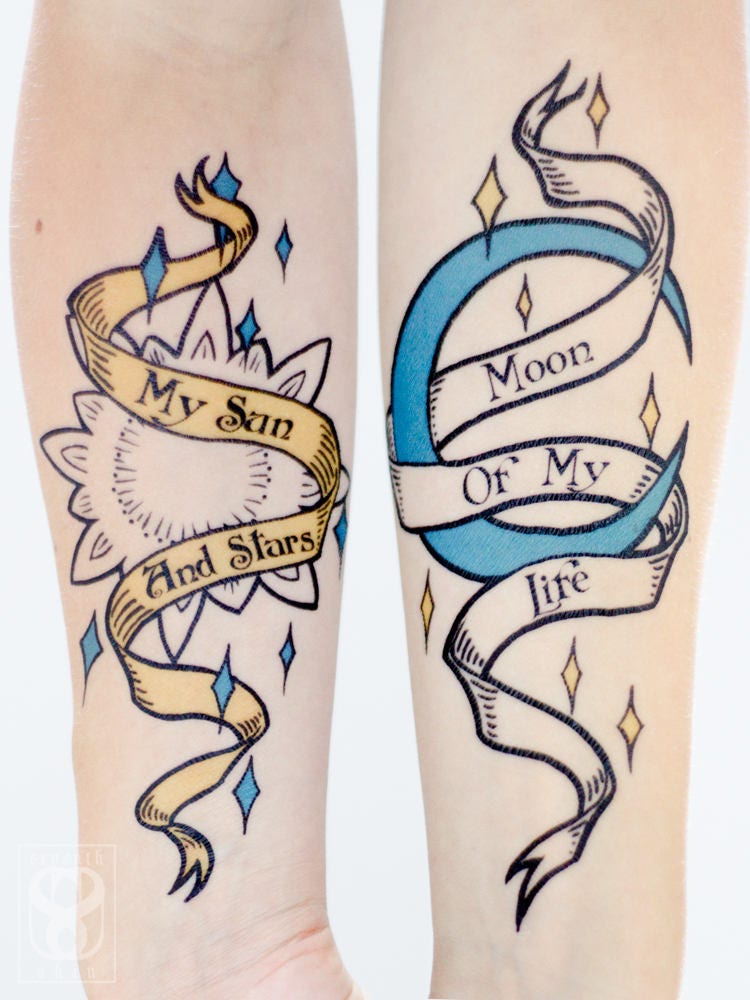 My Sun and Stars Moon of My Life Temporary Tattoos | Etsy