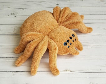 Beige Plush Spider, Cute big toy spider, Huge soft spider, Toy tarantula, stuffed Spider, Teddy toy spider, Baby plush toy