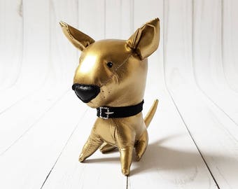 gold toy bull terrier stuffed dog cute puppy stuffed animal plush dog soft toy dog birthday gift man custom stuffed dog miniature dog