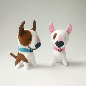 Brinquedo de pelúcia bull terrier, cachorro de pelúcia personalizado, bull terrier inglês, boneca de cachorro, bicho de pelúcia, cachorro macio, cachorro feito à mão, presentes para amantes de cães