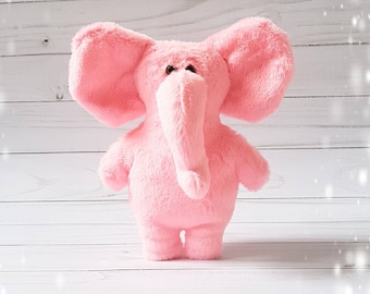 Pink plush Elephant, stuffed animal toy, plush elephant, soft elephant, baby plush toy