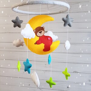 red girl nursery mobile baby crib mobile baby mobile crib mobile cute bear mobile felt baby mobile baby girl mobile