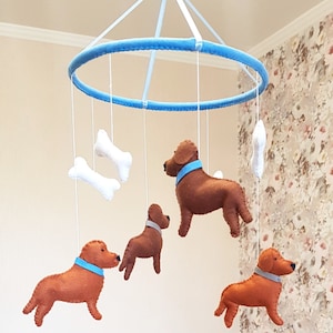 dog animals nursery baby crib mobile