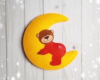 Bear ornaments Felt ornaments Baby christmas ornaments teddy bear toy baby felt decoration hanging decor