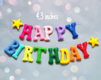 Feliz cumpleaños sentido banner guirnalda niños cumpleaños carta banner personalizado banner arco iris banner