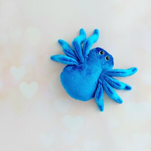 Blue spider Halloween plush toy, Cute black spider toy, stuffed animals soft spider, plush spider cute little tarantula, halloween gift