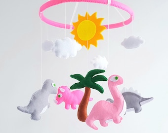 Dinosaur baby crib mobile Nursery decor Jurassic