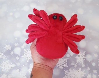 Red plush spider, small toy spider, tarantula plush, soft toy spider, stuffed plush spider, cute toy spider, Baby toy spider,