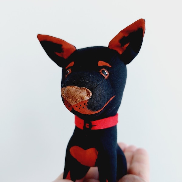 Doberman pinscher toy Stuffed dog Cute animal dog plush toy dog soft toy dog Stuffed Animal dog black doberman-5 inch