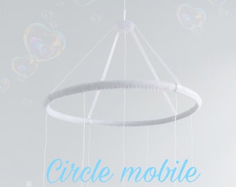 Baby mobile frame round, circle mobile hanger, felt mobile circle, nursery decor, we sew the mobile on our own, Order colors of the circle