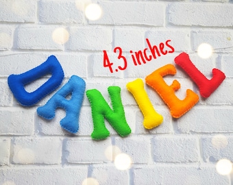 Big felt name banner garland, holiday decor, personalized name, hanging name banner