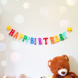 Feliz cumpleaños sentido banner guirnalda niños cumpleaños carta banner personalizado banner arco iris banner