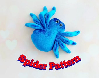 toy spider pattern Halloween Easy PDF, Cute Plush spider pattern pdf, soft spidet toy Sewing Pattern, Instant Download Spider
