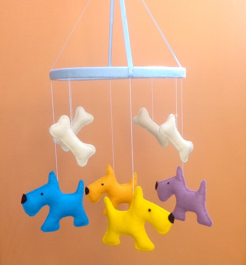 Dog Crib Mobile Scotch Terrier Felt Toy Baby Crib Mobile Felt Etsy