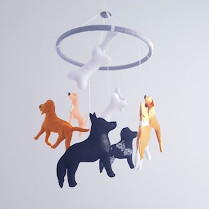 Dogs baby crib mobile Nursery decor Cot baby mobile
