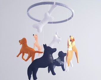 Dogs baby crib mobile Nursery decor Cot baby mobile