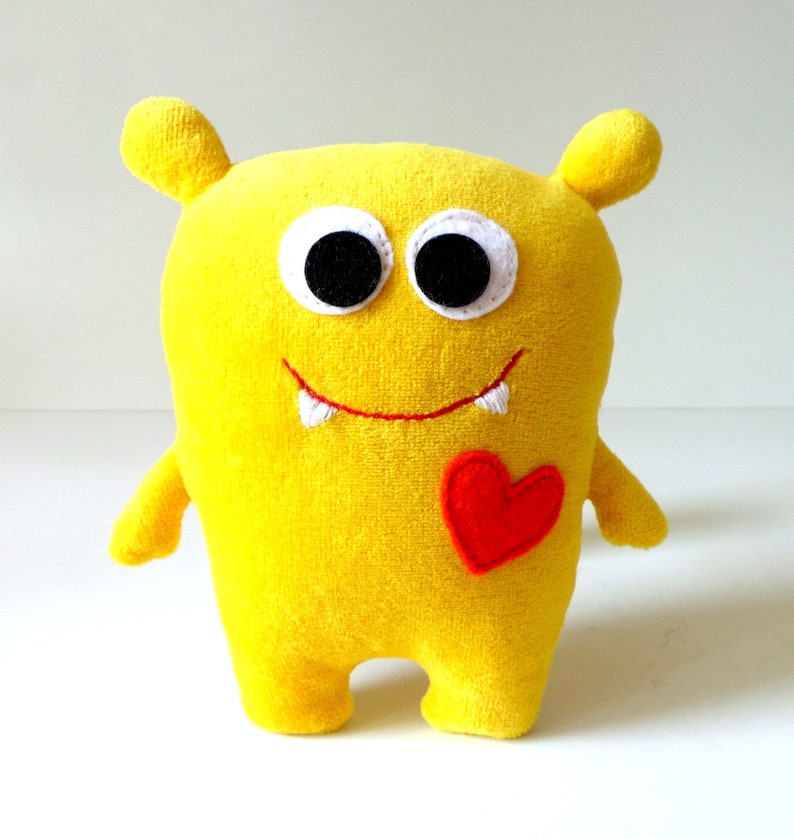 Yellow monster kids baby soft funny cute toy | Etsy