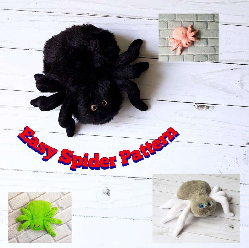 Stuffed Spider Pattern Pattern Cute Spider PDF Tutorial Halloween Easy, Cute Plush Spider ...