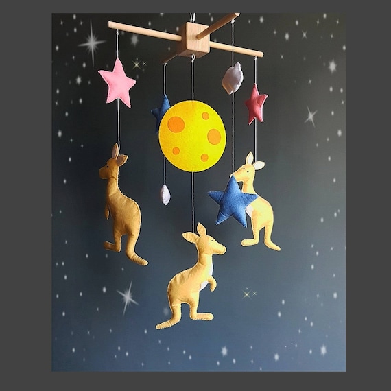 Kangaroo baby mobile Baby crib mobile Felt boy mobile Handmade Etsy