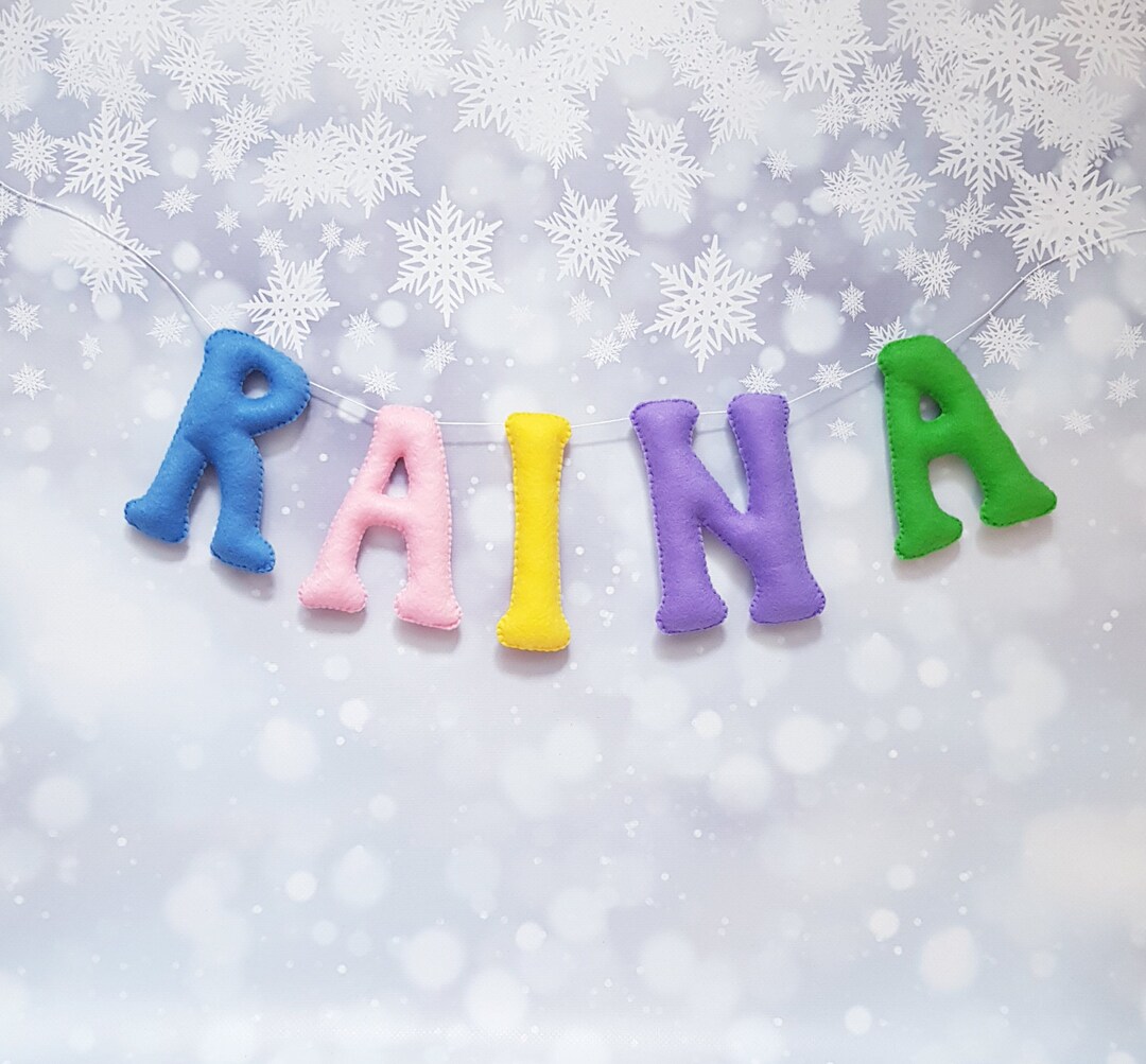 Big Felt Name Banner Garland Holiday Decor Personalized Etsy