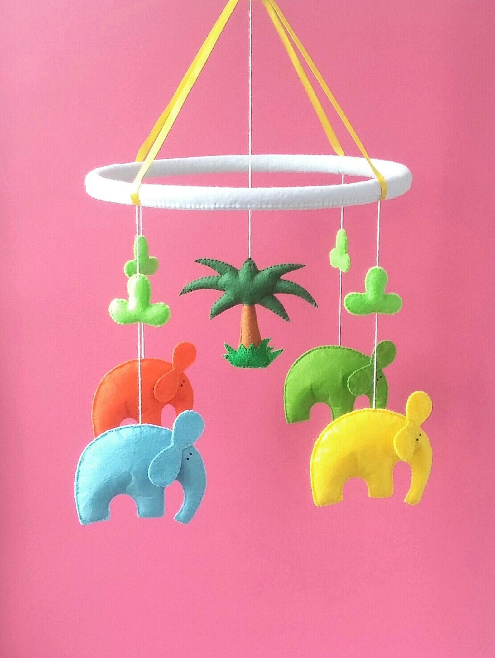 Handmade Baby Crib Mobile Elephant Nursery Mobile Elephant Etsy