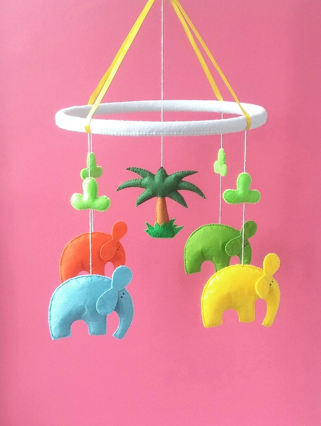 Handmade Baby Crib Mobile Elephant Nursery Mobile Elephant Etsy