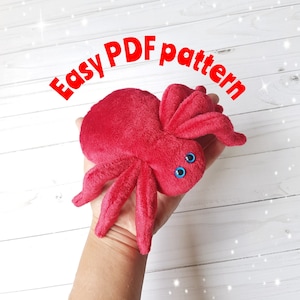 Halloween Spider Easy PDF pattern, Cute Plush spider pattern pdf, soft spidet toy Sewing Pattern, Instant Download Spider