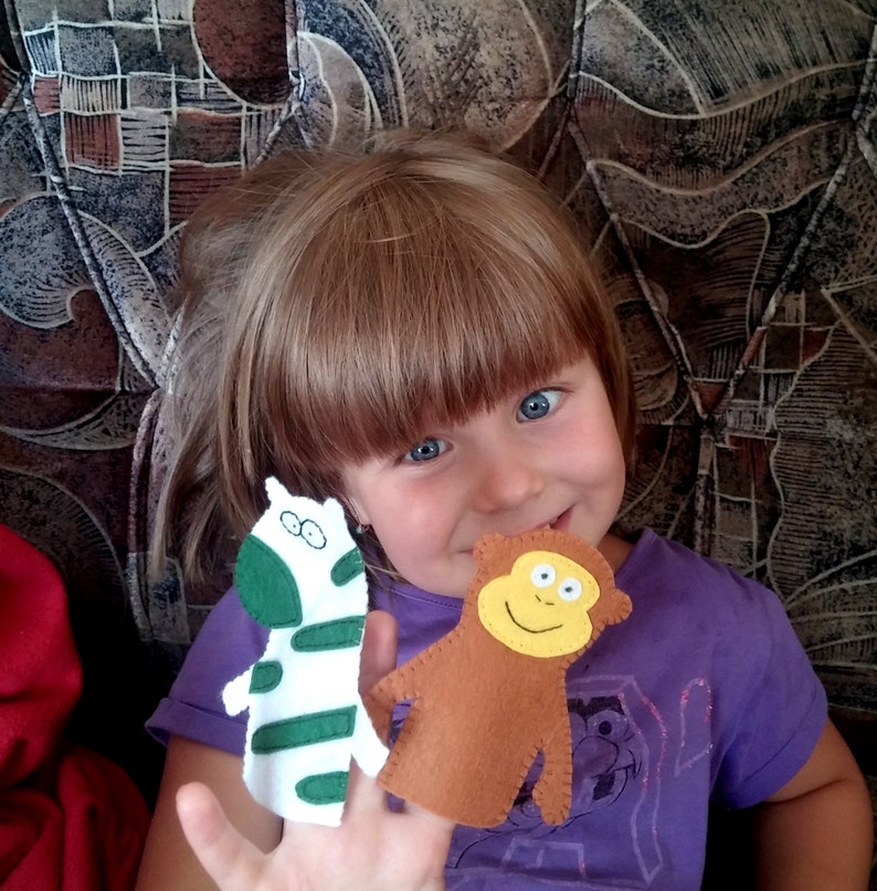 African Safari Finger Puppets Set 5felt Animals Finger Etsy