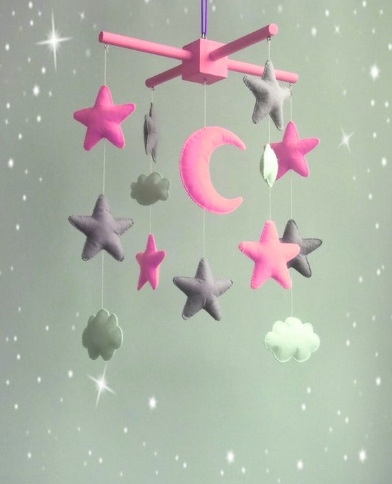 grey star cot mobile