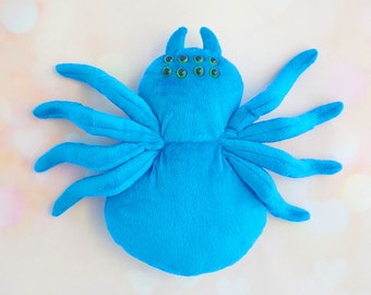 Big blue spider tarantula, Huge plush stuffed animal toy, halloween spider