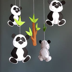 Panda Baby Crib Mobile Nursery Cot Boy Shower Gift Felt Woodland - Etsy