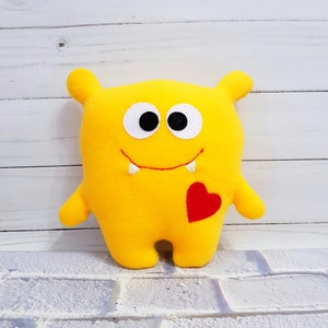 Cute plush toy monster Stuffed soft monster yellow baby toy Baby shower gift funny cute toy A gift for lovers