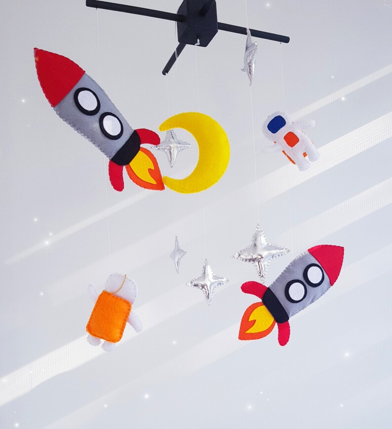 Space Baby Crib Mobile Solar System Spaceship Astronauts Etsy