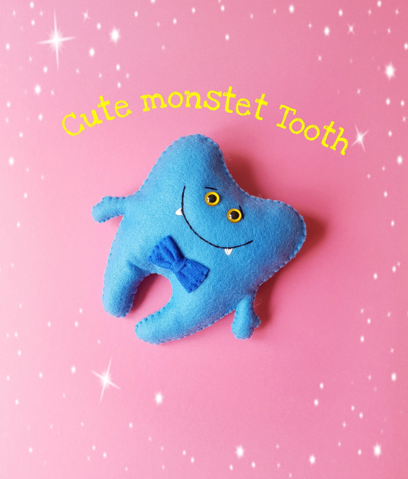 Blue Tooth Fairy Pillow Boy Felt Tooth Soft Toy Tooth Loose Etsy