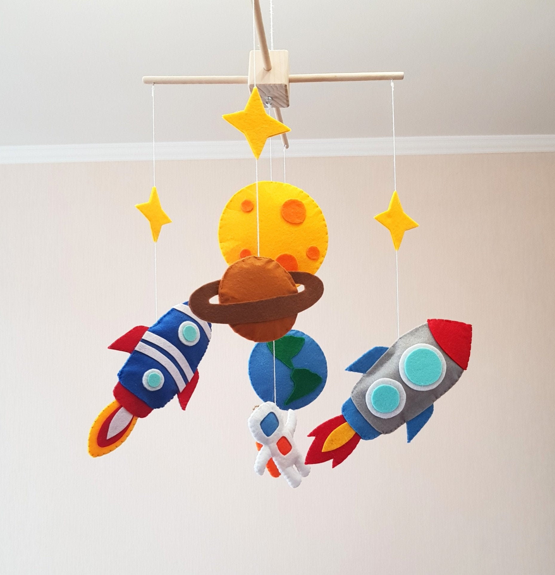 Galaxy Space Baby crib mobile nursery decor astrunaut moon Etsy