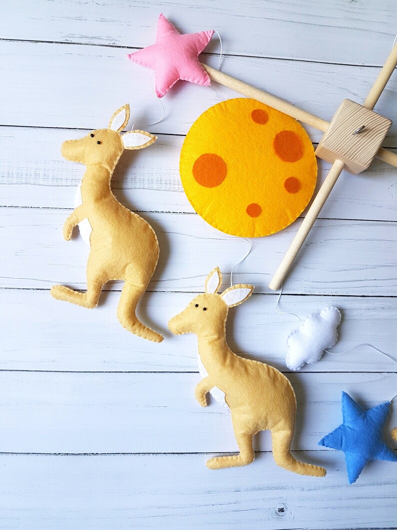 Kangaroo baby mobile Baby crib mobile Felt boy mobile Handmade Etsy