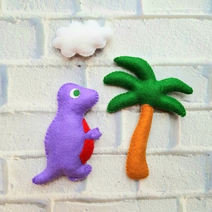 fieltro dinosaurio Tyrannosaurus palma árbol nube parque jurásico parque bebé ornamento dinosaurio peluche dinosaurio suave dinosaurio fiesta