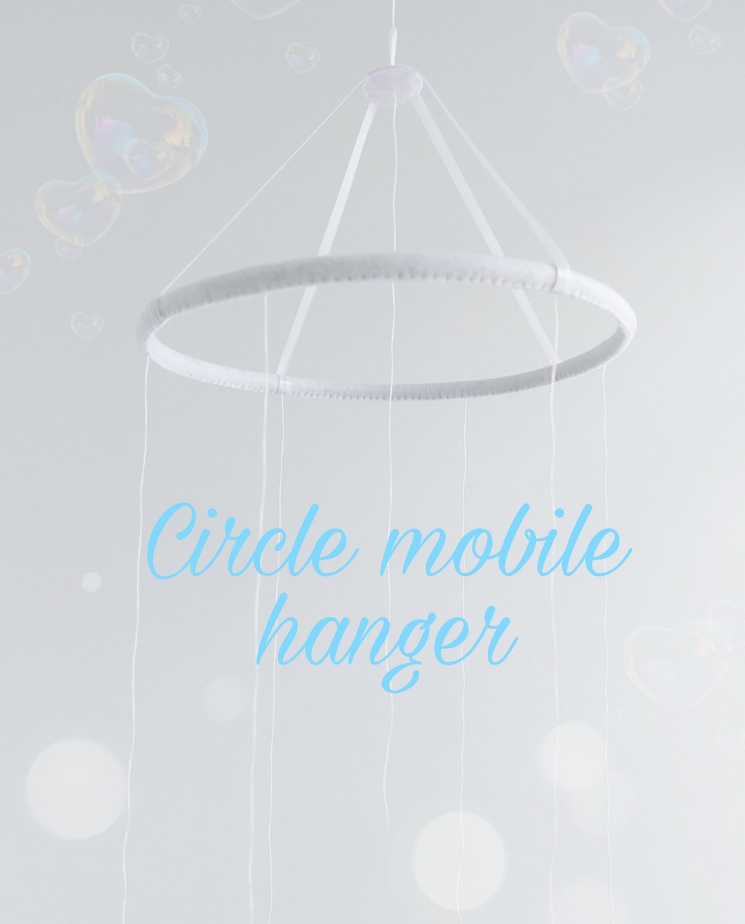 Baby Mobile Frame Round, Circle Mobile Hanger, Felt Mobile Circle