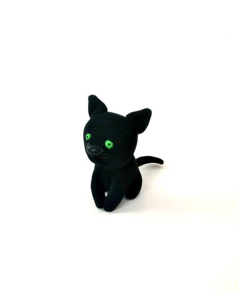 Piccolo Nero Animale Della Peluche Gatto Ripiene Ripieni Di Etsy