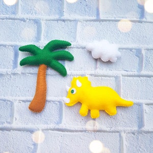 felt triceratops dinosaur Palma tree Cloud jurassic park toy baby ornament dinosaur stuffed plush dinosaur soft dinosaur dinosaur party