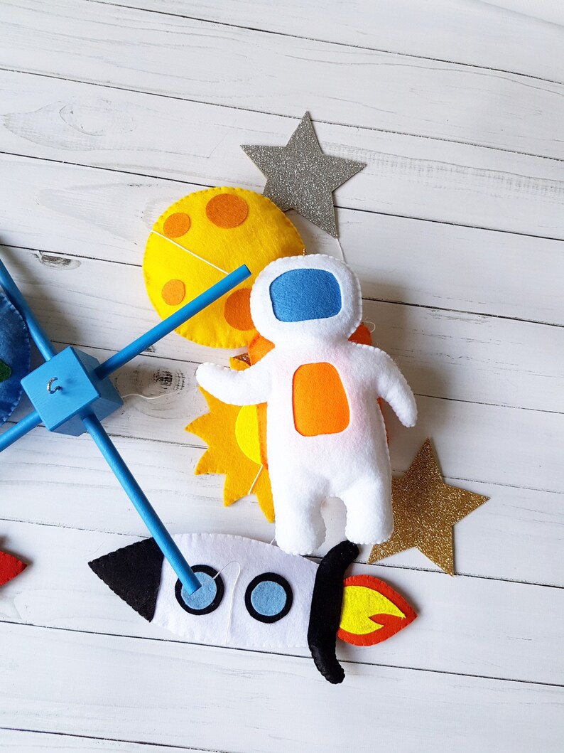 Galaxy baby crib mobile Astronaut Glitter star Space rocket Etsy