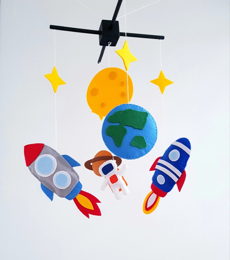 Galaxy Space Baby crib mobile nursery decor astrunaut moon Etsy
