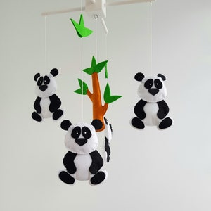 Panda Baby Crib Mobile Nursery Cot Boy Shower Gift Felt Woodland - Etsy