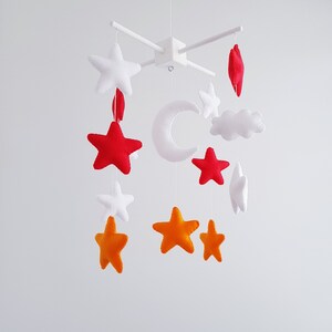baby crib mobile, Nursery felt mobile, stars moon mobile, cluods nursery decor, Hanging mobile, Baby boy mobile, Baby girl mobile, Crib toy