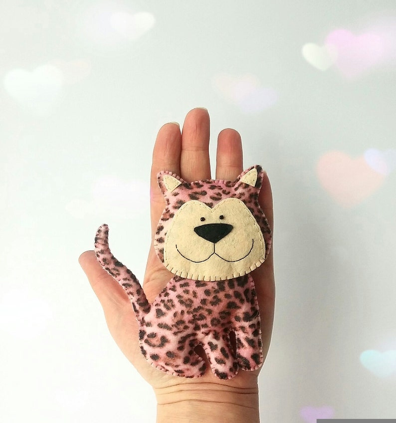 Felt toy Leopard stuffed animal plush kids toy Leopard magnet Leopard ornaments Christmas leopard soft toy leopard Baby ornament imagem 3