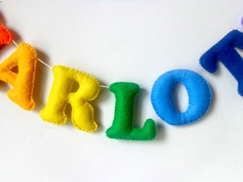 Personalized Felt Name Garland Kids Room Banner Birthday Decor Etsy
