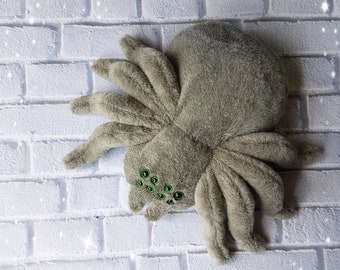 Big gray plush toy spider Tarantula, Huge Cute spider, Lirge spider toy, great spider toy, baby plush toy spider