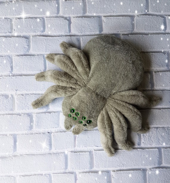 Big Plush Spider Halloween Baby Gift Large Grey Spider Tarantula Decor Big Stuffed Animals Baby Shower Gift Soft Spider Halloween Decoration