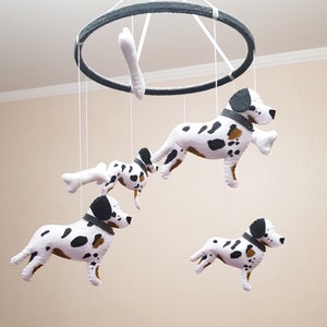 Baby crib mobile, nursery decor, Australian shepherd, nursery Baby shower gift